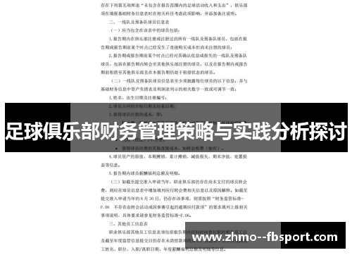 足球俱乐部财务管理策略与实践分析探讨